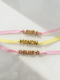 Bracelet Prénom Ruban Vichy - Personnalisable | Idée Cadeau EVJF