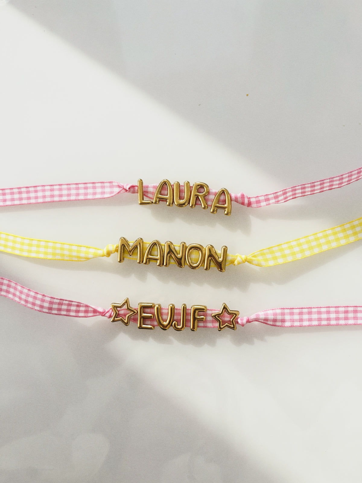 Bracelet Prénom Ruban Vichy - Personnalisable | Idée Cadeau EVJF