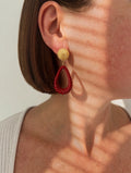 Boucles d'oreilles RUBY - Torsade Bordeaux