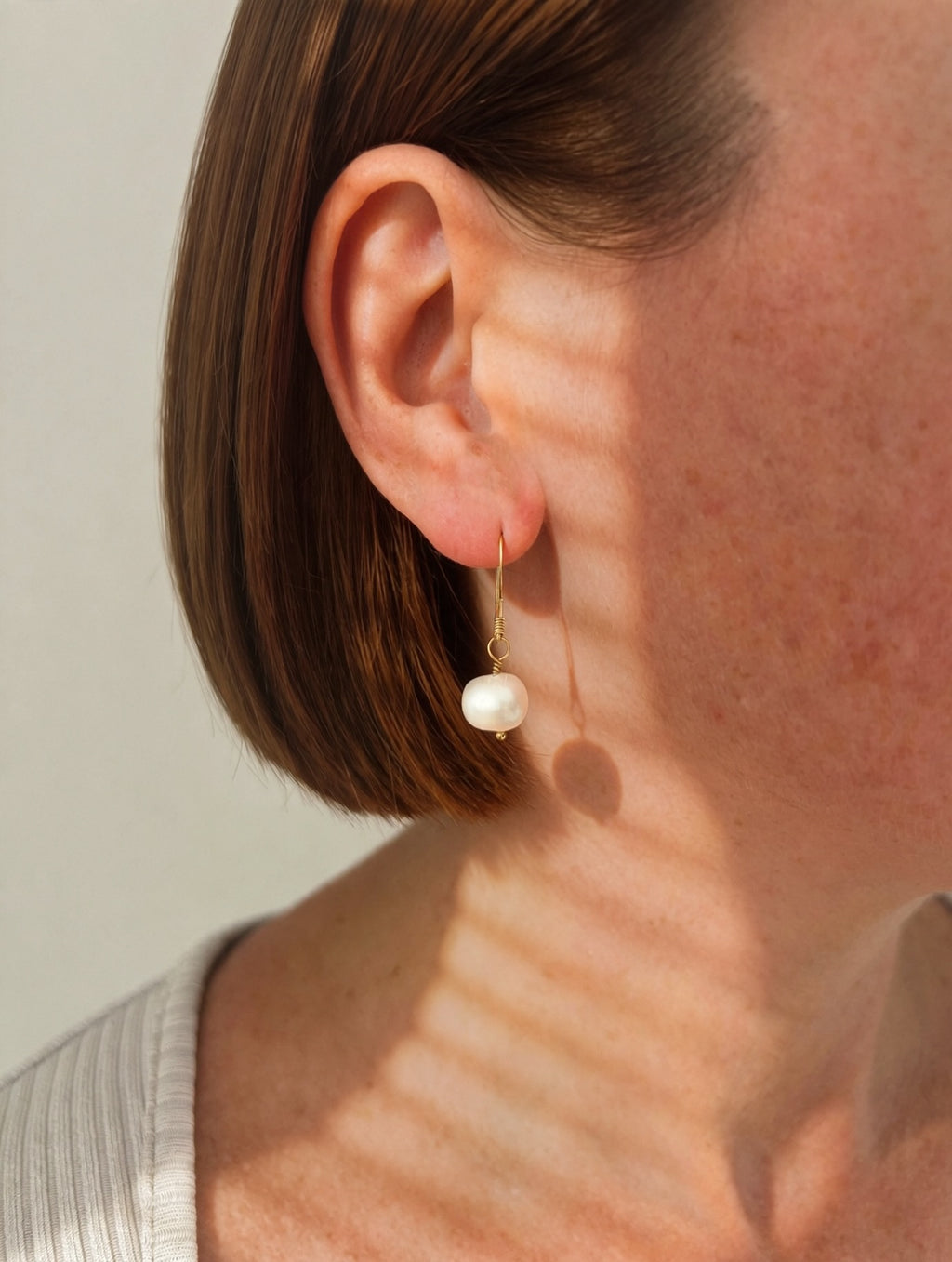 Boucles d'oreilles Perle Baroque - Crochets dorés By Madéa