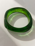 JONC FOREST - Bracelet Bangle Résine Vert Émeraude