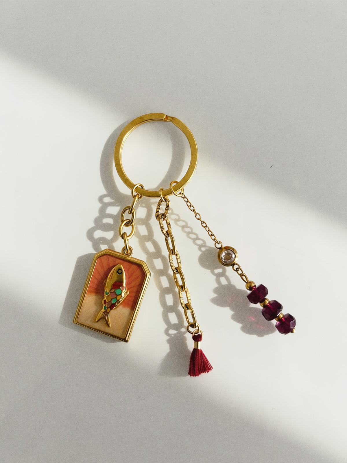 Porte-clés Amulette Poisson Lucky - Bordeaux