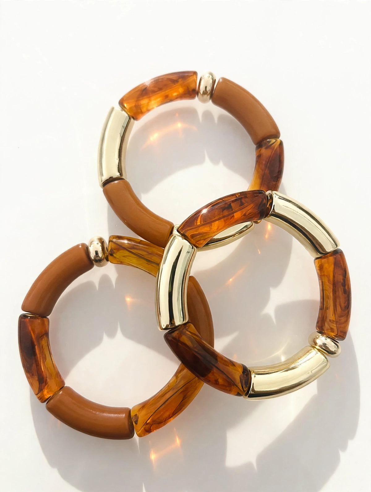 Bracelet GAÏA - Bambou Caramel & Écaille Ambrée